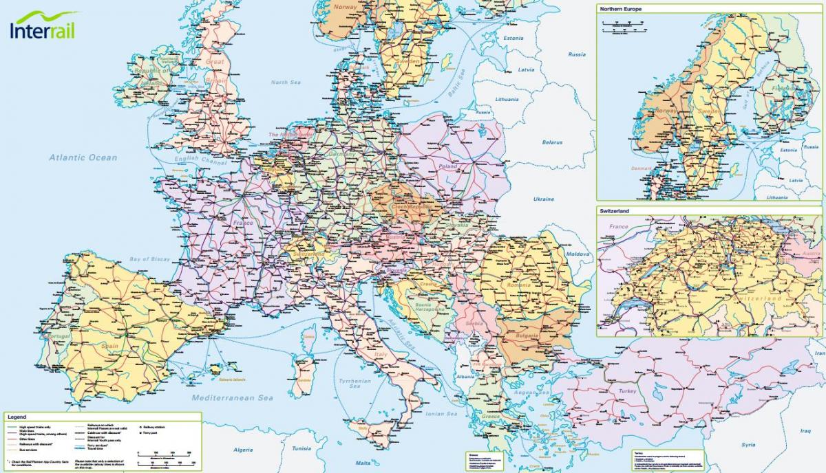 քարտեզ интеррейл Շվեյցարիա 