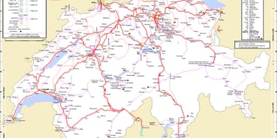 Ճանապարհորդություն գնացքով է Շվեյցարիա քարտեզի վրա