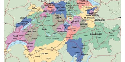 Մանրամասն քարտեզը Շվեյցարիայի