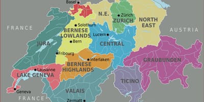 Քարտեզ Հարավային Շվեյցարիայի